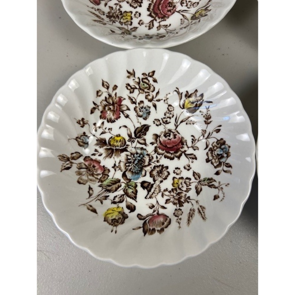 Johnson Bros Staffordshire Bouquet Ironstone Fruit‎ Bowls Set 4 Made in England - Picture 7 of 10